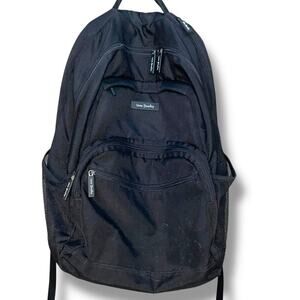 Vera Bradley Backpack Black Quilted Cotton Travel Bag School Carry On Floral